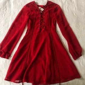 ASOS brand new tie up red dress